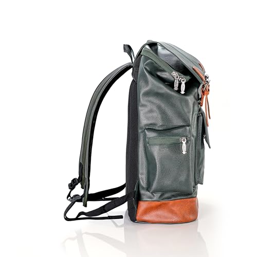 Image of LOGGIN 15.6 Inch Unisex Laptop Backpack for Men & Women | Premium Vegan Leather Water-Resistant Bag | Stylish Office, College & Travel Backpack with Anti Theft Design Multiple Pockets