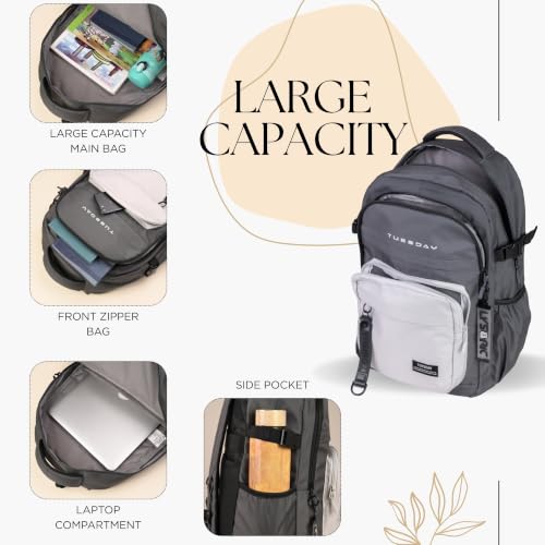 Image of Casual Daypack Backpack, Lightweight Laptop Backpack for Men Women, Stylish Travel Bag with Multiple Storage Compartments, College School Office & Everyday Carry Bag