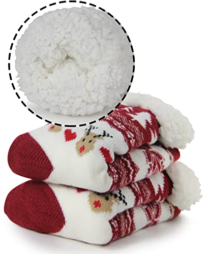 Image of BenSorts Women Winter Thick Slipper Socks with Grippers Warm Fuzzy Socks