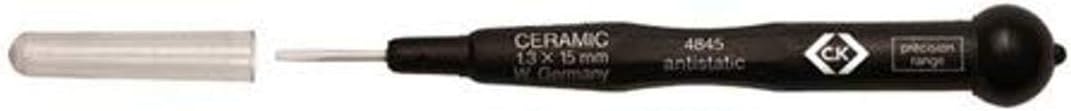 C. K Tools T4845 13 Precision Ceramic Slotted Trimmer, 0.061-Inch Tip x 5/8-Inch Shaft and 3 3/8-Inch Handle