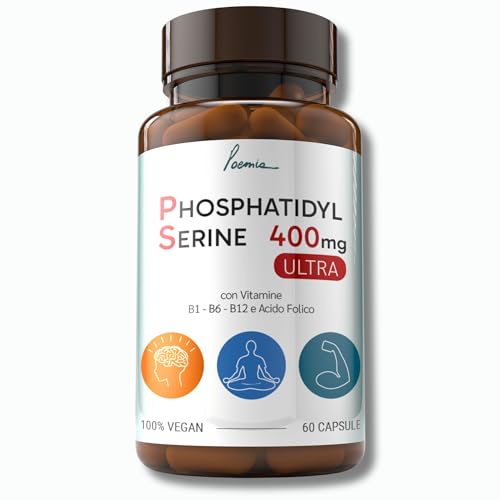 Poemia Fosfatidilserina 400mg, Integratore 60 Capsule con Vitamina B