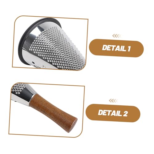 Rallador multifuncional de acero inoxidable con mango de madera miniatura 3