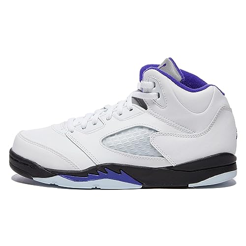 Jordan Boy's 5 Retro (Little Kid) White/Dark Concord/Black 11 Little Kid M