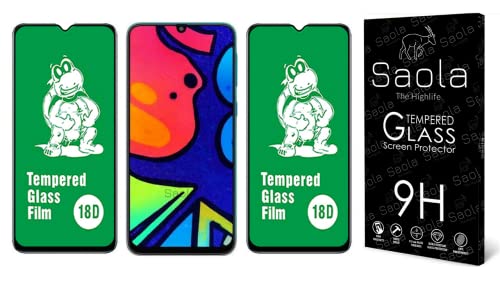 Image of Saola 18D Tempered Glass With Inbuilt AirBag Borders For Samsung Galaxy F41 (Pack Of 2) with Free Installation Kit. Full screen Coverage - 6.4 inch