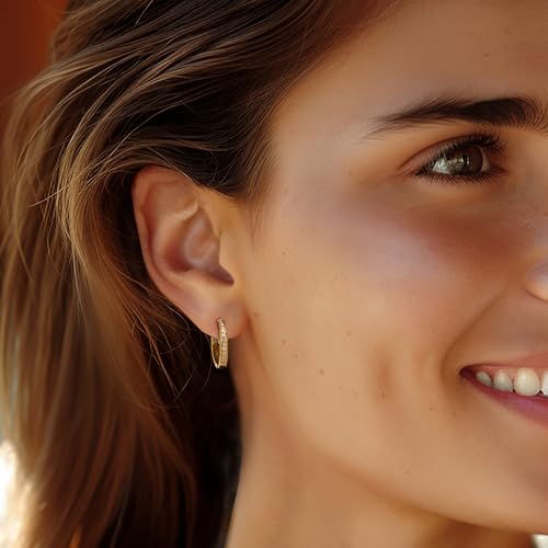 Ross-Simons 0.25 ct. t.w. Diamond Hoop Earrings With Beaded Edge in 18kt Gold Over Sterling2