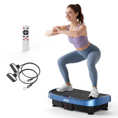 Vibration Plate Exercise Machine - 330lbs Weight Capacity, 120 Speed Levels, 5 Program Modes - Full Body Workout for Home Fitness, Toning & Wellness, LED Display, Low Noise Motor Blue
