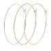 3 Pairs Big Wire Hoop Earrings 50mm 18k Gold Silver Rose Gold Plated on Stainless Steel 2 inch Large Thin Hoops Earring Set Minimal Jewelry for Women Girls