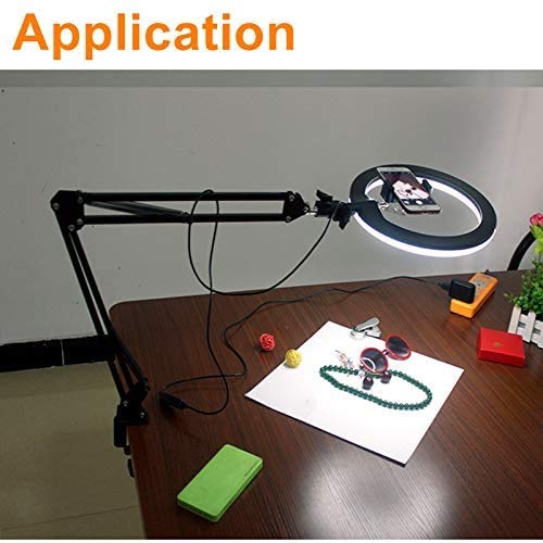 SHOPEE Desk Webcam Stand 8" Selfie Ring Light Stand Set with Phone Holder for YouTube Video Meeting Video Conference Online-Class Compatible for... - Image 7