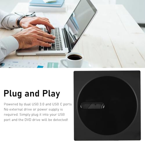 Lecteur DVD Externe USB C Plug and Play Transfert Données Rapide