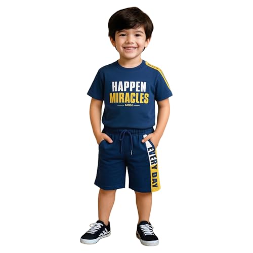 Image of Kidbea Kids Cotton T-Shirt and Shorts Set | Soft Breathable Co-Ord Outfit for Boys | Trendy & Stylish Summer Wear | Boys Clothing Set