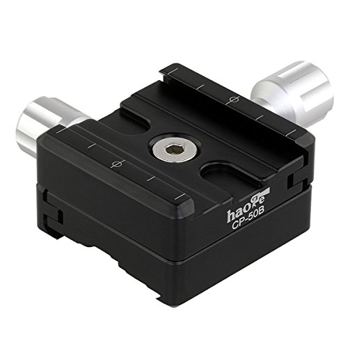 Haoge 50mm Subtend/Bidirectional Double Dual Quick Release Clamp for Arca Swiss RRS Benro Rail Plate Nodal Slide