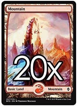 20 Battle for Zendikar Mountain #267 Magic The Gathering Basic Full Art Land Lot