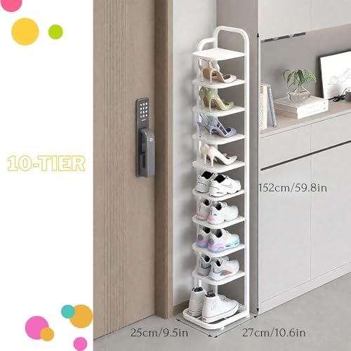 Rangement chaussures vertical métal blanc de 152 cm de hauteur