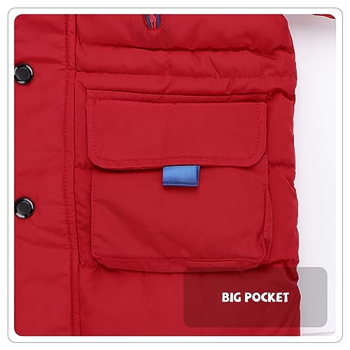 Girls Winter Puffer Coat Boys Fur Collar Hoodie Jacket Kid Warm Zip Up Outerwear3