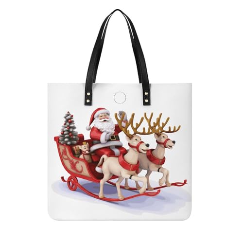 Sac fourre-tout en cuir synthétique idéal pour vos courses de Noël en ville