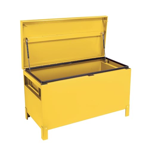 GAOMON Large Tool Box Truck Bed Toolboxes Steel Heavy Duty Waterproof Free Assemble Tool Organizer Chest Cabinet Toolbox with Side Handles for Pick Up Trucks RV Trailer (Yellow 36 x 15 x 19)