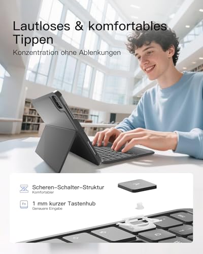 Inateck Hülle mit Tastatur für iPad 11(A16)/10. Gen, Ultraleicht 450g – Ansicht 6