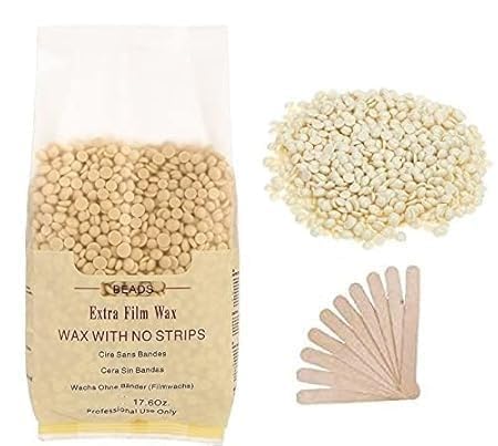 MF Hard Beans Wax With Wooden Stick For Full Body Hair |Removal Wax (100G) Multicolor Women |Painless for Full Body |Facial Brazilian Bikini Underarms Back Chest |Legs- Pearl Beads|-image-26