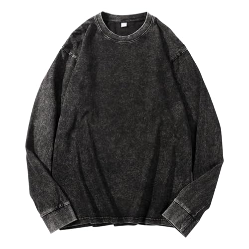 RTTUIOP Crewneck Sweatshirt Men Long Sleeve Mokaloha Mens Shirts Vintage Washed Distressed Work Casual Fashion Sweatshirts2