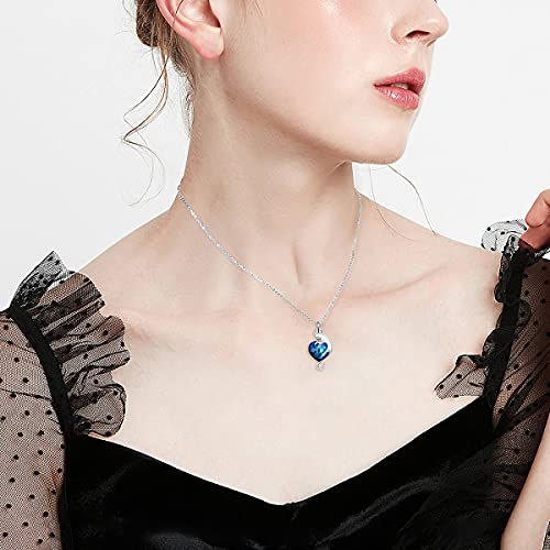 Cat/Dog Urn Necklace for Ashes Sterling Silver Pet Cremation Keepsake Memorial Jewelry for Ashes for Women Girls, Embellished with Crystals from Austria, Personalized Custom Name Bar/Picture2