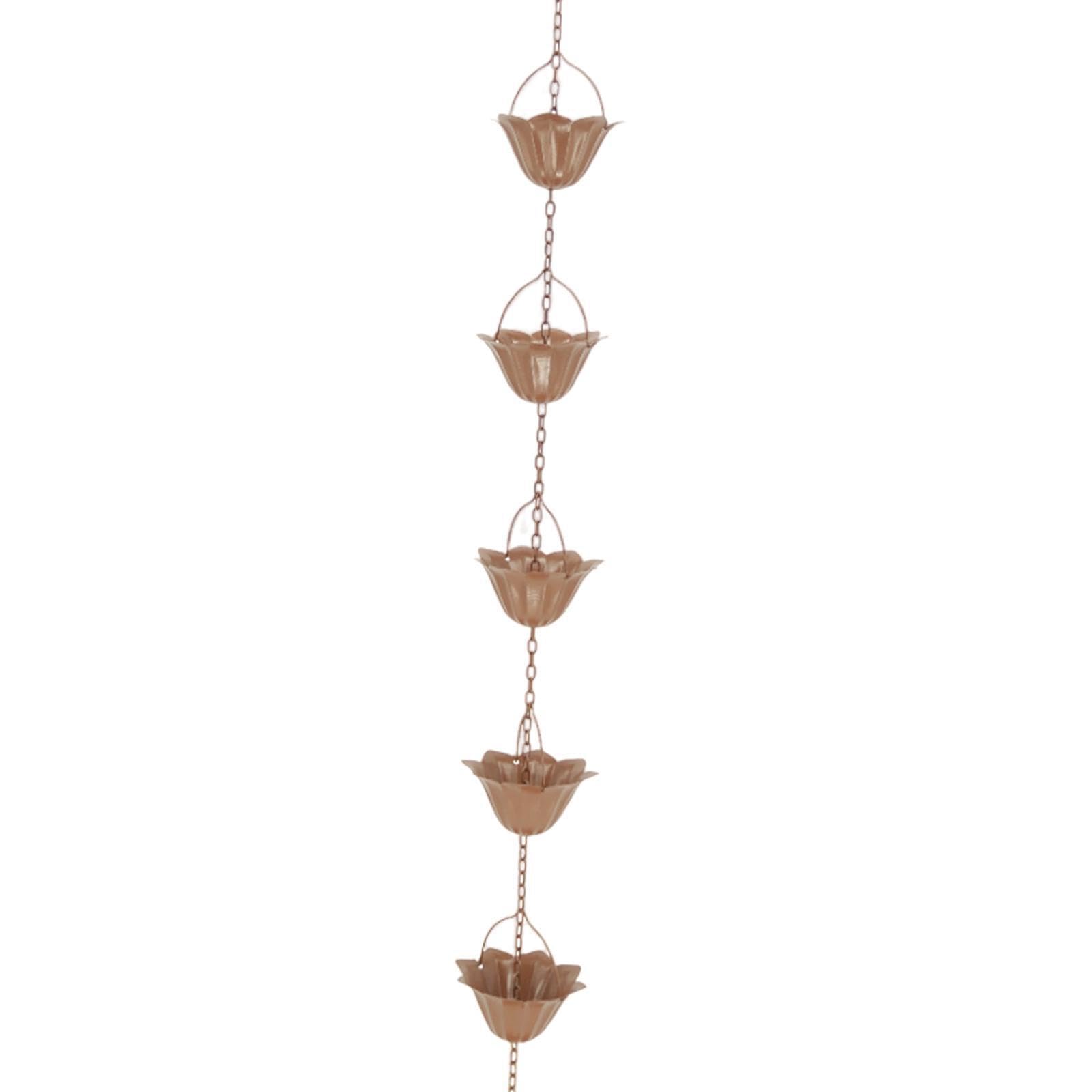 mophrati 3FT Rainwater Diverter Hanging Chains Featuring Exquisite Polished Metal Enhances Drainage Efficiency While Offering Relaxing Soundscapes Rainwater, Style A