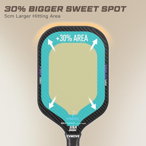Image of USAPA Approved Pickleball Paddle 6-Layer T800 Carbon Fiber 16mm Thermoformed Pickleball Racket with High Spin & Extended Grip, Professional Pickleball Paddle for Control and Power