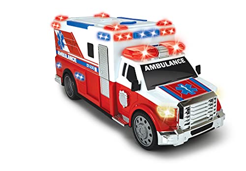 Dickie Toys Krankenwagen, Rettungsfahrzeug, Ambulanzwagen, Rettungsdienst, Spielzeugauto, Licht & Sound, Heckklappe zum… – Bild 7
