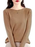 [ビーエヌワン セレクト] セーター レディース 春 秋 服 きれいめ 薄手 ニット トップス ボートネック 婦人服 30代 40代 50代 日本ブランド企画 キャメル BN268 CML M