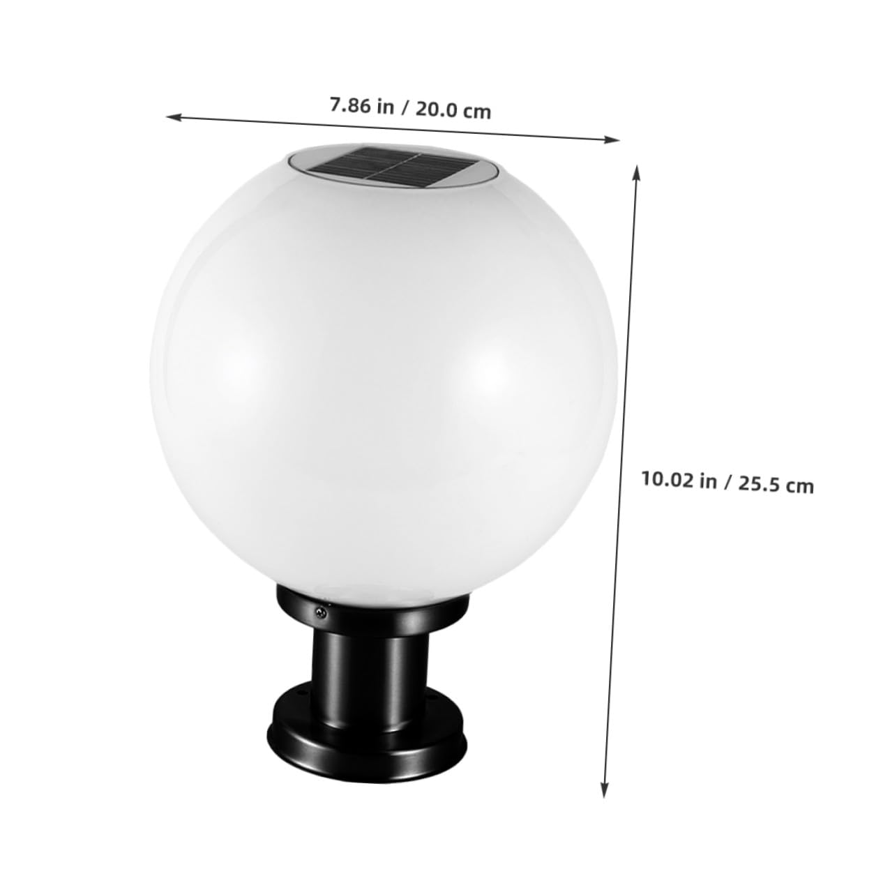 Lampada Solare a Globo per Colonna Esterna 20cm Bianco