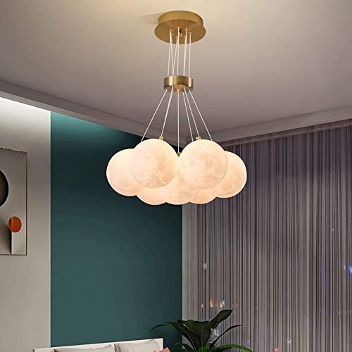 Lustre 3D lune et planètes en PLA pour suspension de salle à manger