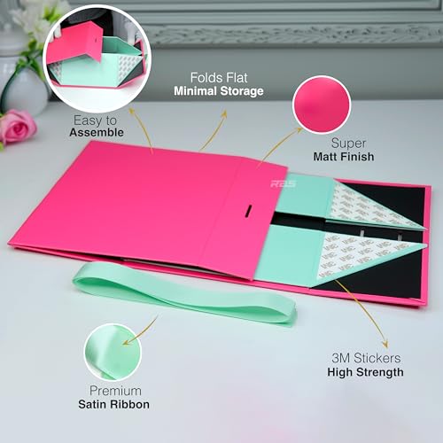 Image of RBS - Foldable Gift Box (23 X 16 X 10Cm) Decorative Gift Boxes For Packaging Empty Gift Packing Box Reusable Gift Boxes For Gifting Multipurpose Gift Box For Birthday Gifting (Flamingo Teal)