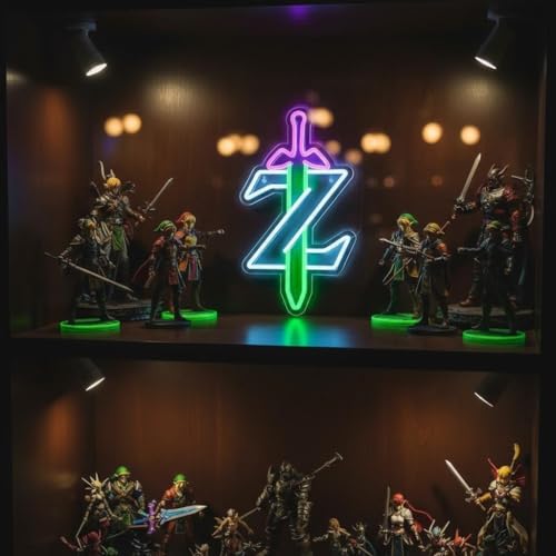 Image of Neon Sign LED Light, Master Sword LED Sign for Gaming Room Decor Gamer Gifts for Game Room Wall Bedroom Decor LED Neon Light for Game Fans (White Z)