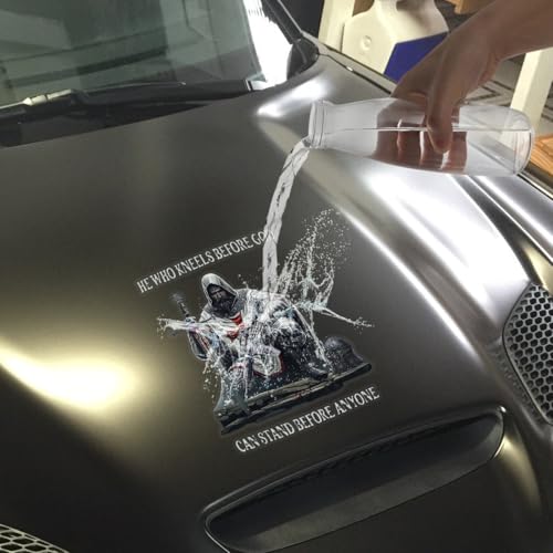 Image of Premium Christian Templar Car Vinyl Decal, Knight Templar Vinyl Sticker, He Who Kneels Before God Decals, Christian Car Decals, Catholic Car Stickers for Cars Trucks Window Laptop | Extra Large | 12 inch