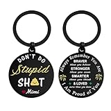 EE&YU Don't Do Stupid Keychain from Love Mimi - Teen Grandson Granddaughter Stocking Stuffer, Funny Boys Girls Birthday Graduation Christmas Gag Gifts, Proud Grandkids Present