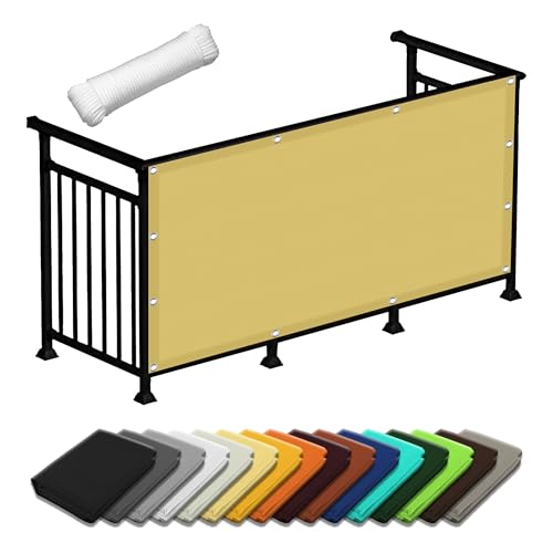 Toile ombrage auvent 200x400 cm imperméable jaune sable pour jardin