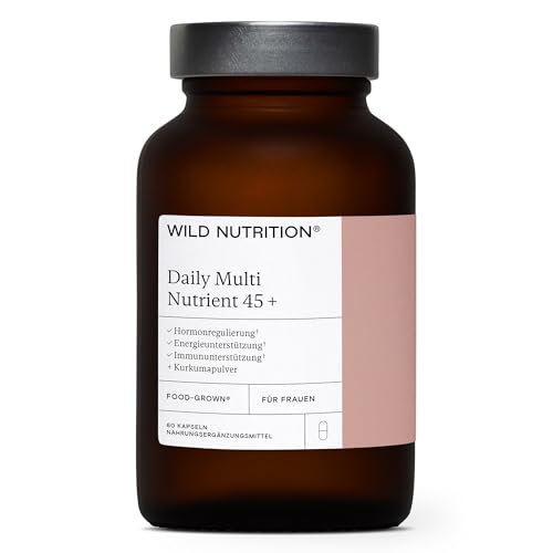 WILD NUTRITION Food Grown Tägliches Multivitamin für Frauen ab 45 | Natürlich bezogene Inhaltsstoffe | Support für Hormone und Stoffwechsel | Für Knochen, Muskel und Immunsystem | 60 Kapseln