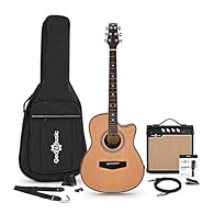 With a unique bowl back design, the Gear4music roundback acoustic guitar makes practice sessions a breeze. Super slim with an ABS back, the Gear4music roundback is lightweight and comfortable to hold. Giving you that dreadnought look and feel, withou...