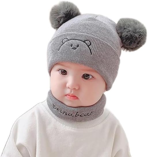 Kids Winter Hat Unisex Woolen Cap for Baby Boys Girls Skull Beanie Cap with Windmill Hat Soft Plush Wool Knit Cap for Toddler | Age 1-5 Yrs