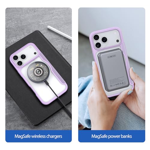 Coque avec béquille pour iPhone 17 Pro Max antichoc rose MagSafe PC Slim - 6