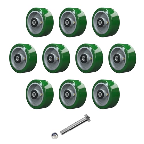 LONGRUNFORU 5" x 2" Industrial Casters, Polyurethane on Alum...