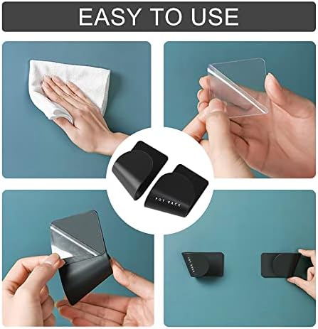 5PCS Wall Mount Pot Lid Stand Holder Rack, Plastic Pot Lid Holder, Strong Self-Adhesive Wall Mount Pot Lid Holder for Home Kitchen (Black)