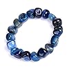 Afrsmw Armband van agaat, natuursteen, sieraden voor heren en dames, voor healing, balans, Boeddha-armband, kleurrijk