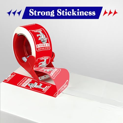 Image of Fragile Tape for Safe Moving and Shipping,Cute Design and Free Dispenser | 1.78 Inch Width x 60 Yards, Durable Packaging Tape for Boxes, Ideal for Mailing and Storage