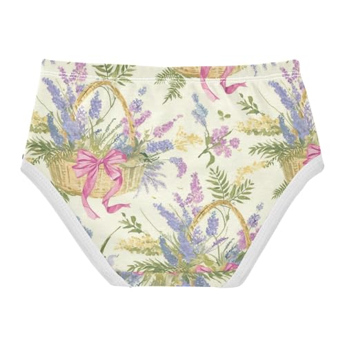 Wusikd Lavender Girls' Underwear Cotton Vintage Bows Girls Briefs Soft Toddler Underwear 2T2