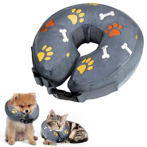 ANWA Inflatable Dog Collars for After Surgery Adjustable Buster Collars for Dogs Soft Dog Cone Alternative