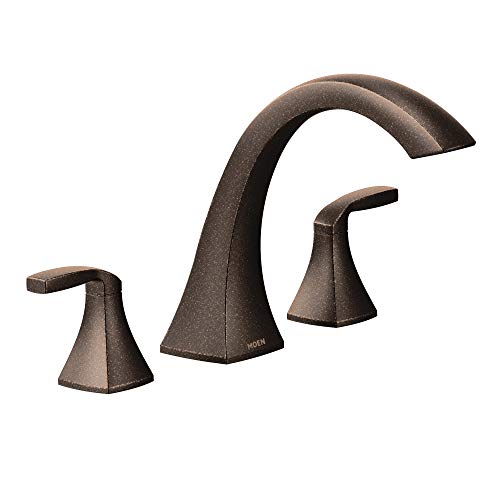 Super Deal Product Moen T693ORB Voss 2-Handle Deck Mount Roman Tub Faucet Trim Kit, Valve Required, Oil Rubbed Bronze