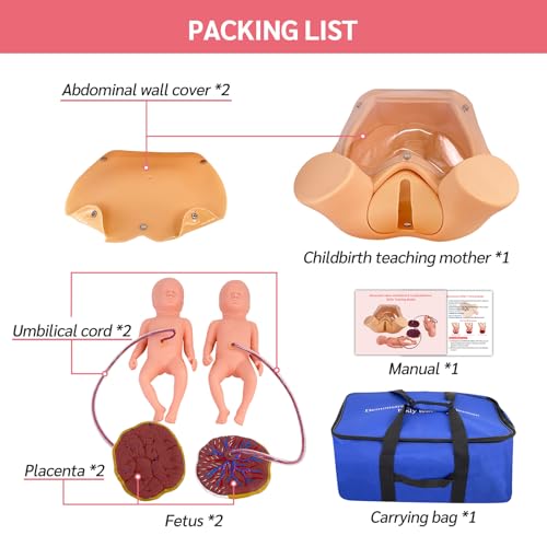 Image of Advanced Midwifery Training Childbirth Simulator, Life Size Gynecology Maternity Teaching Model Includes Models of Baby Uterus Amniotic Sac Pelvis and Placenta Umbilical for Medical Pratice Training