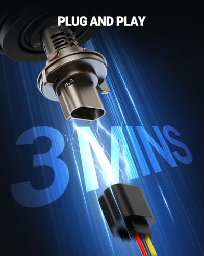 Image of SEALIGHT 9008 /H13 LED Bulb, 10X Brighter 50,000LM Super Output, 1:1 Size No Adapter Required, 6500K White, 70000Hrs Long Lifespan with IP68 Waterproof, Non-Polarity Plug and Play, Pack of 2