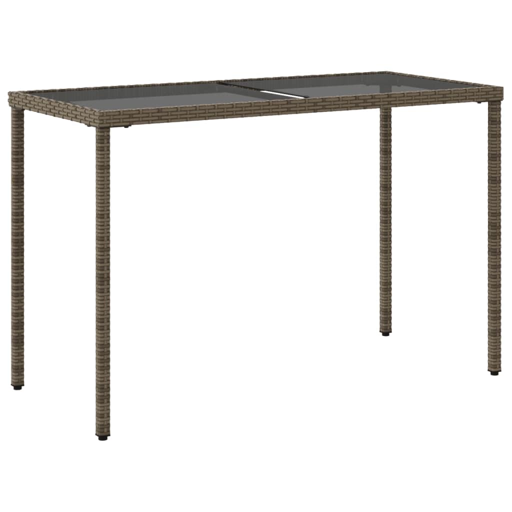 SYDE Stół ogrodowy ze szkła hartowanego rattanowego PE szary 115x54x74 cm