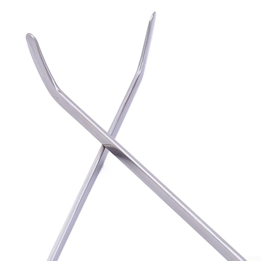Kit d'outils de réparation de bosses sans peinture avec barre de biche en acier inoxydable et crochets pour carrosserie automobile et débosselage (31 cm)